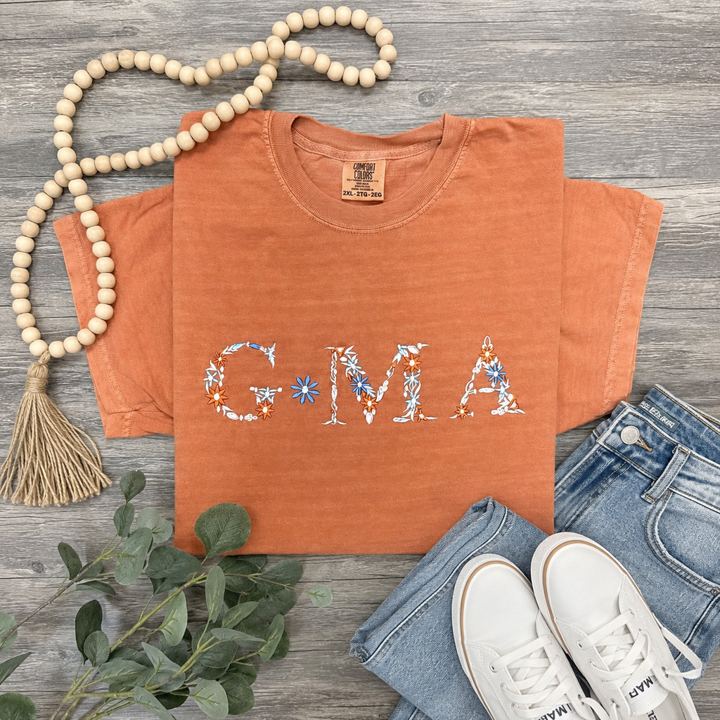 Embroidered Floral Mama Tee